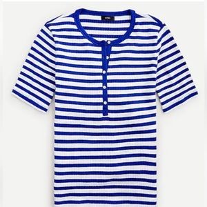 ⚓️J.Crew NWT Blue Stripe Henley Tee XS